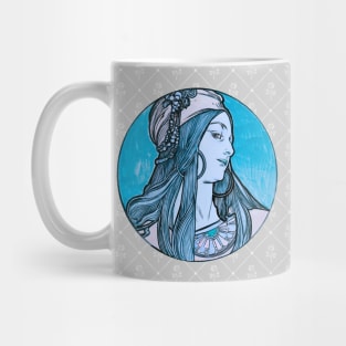 Alphonse Mucha Vintage Girl with a Twist mug,coffee mug,t-shirt,pin,tapestry,notebook,tote,phone cover,pillow Mug